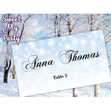 Winter Wedding Place Card template,Snowflakes Wedding Place Card templates,(12)